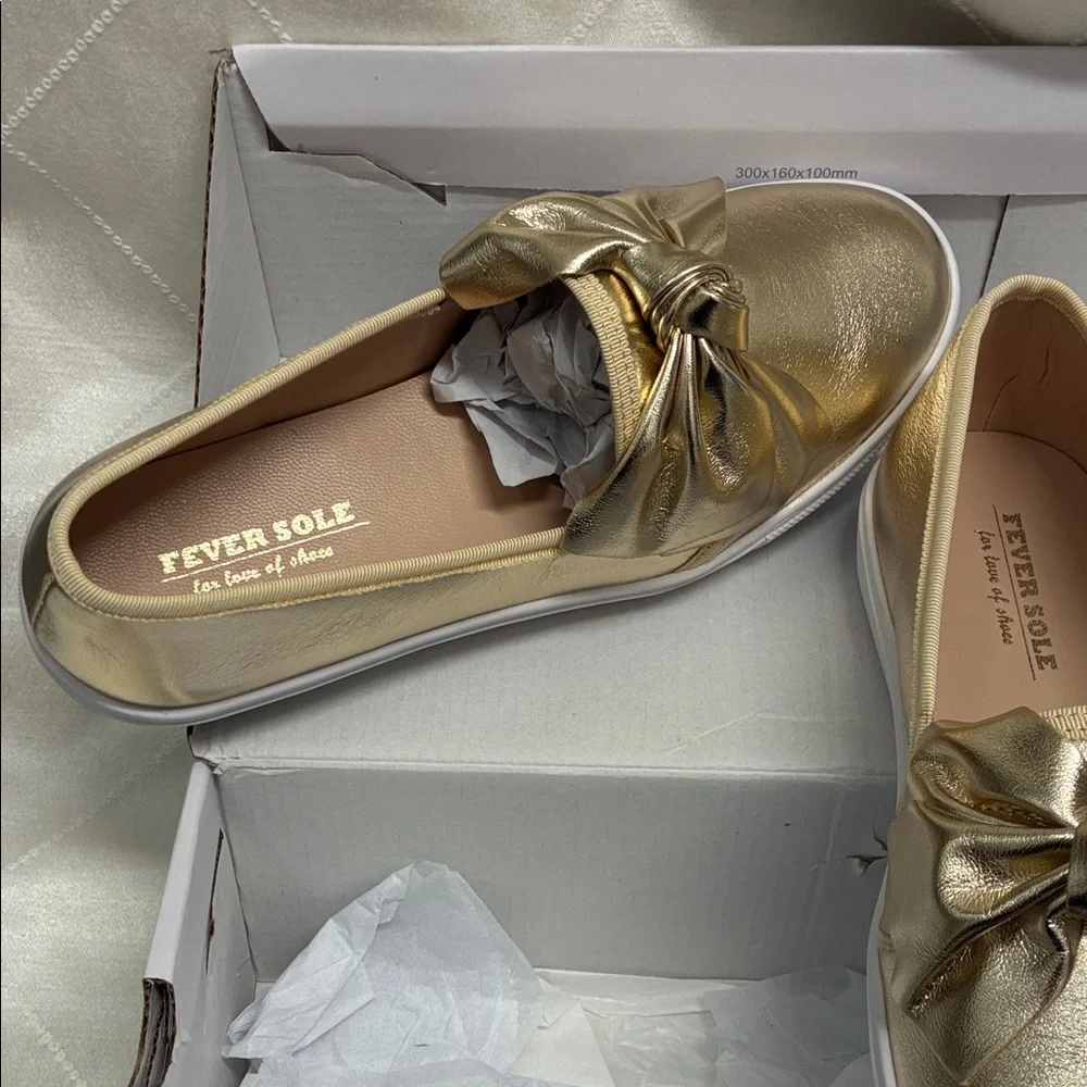 Fever Sole Gold Women's Loafers - Picture 2 of 5